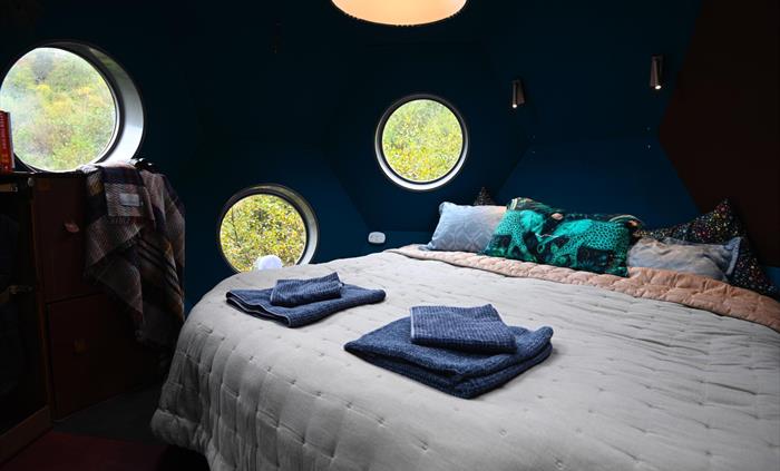 The modular furniture becomes your bed at night!